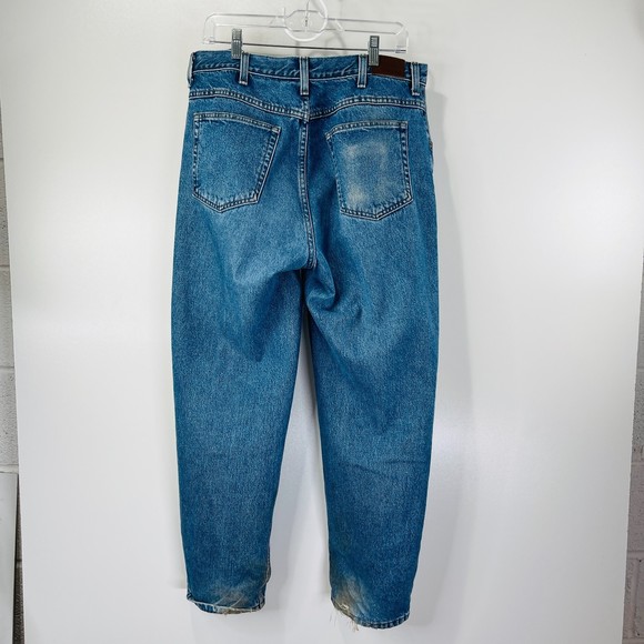 L L Bean Jeans double L relax fit blue jeans natural rips and wear - Picture 2 of 9